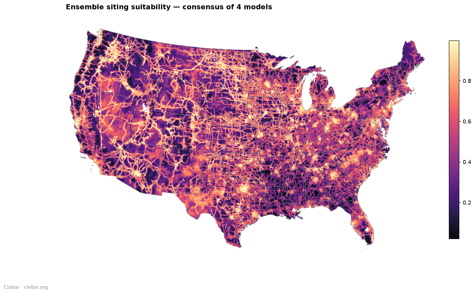 Ensemble consensus suitability